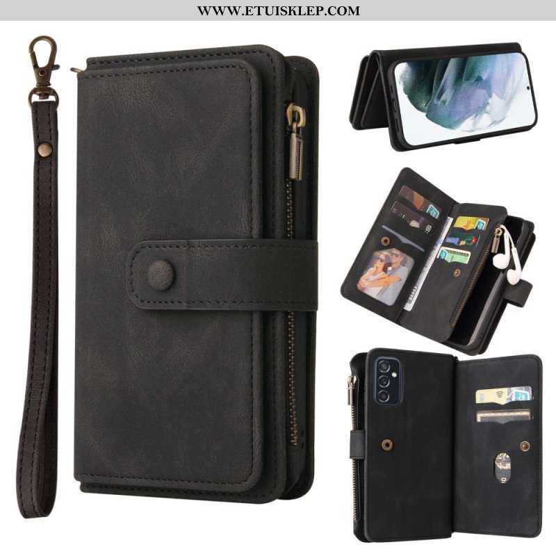 Etui Folio do Samsung Galaxy M52 5G z Łańcuch Portmonetka Na Monety Ze Smyczą